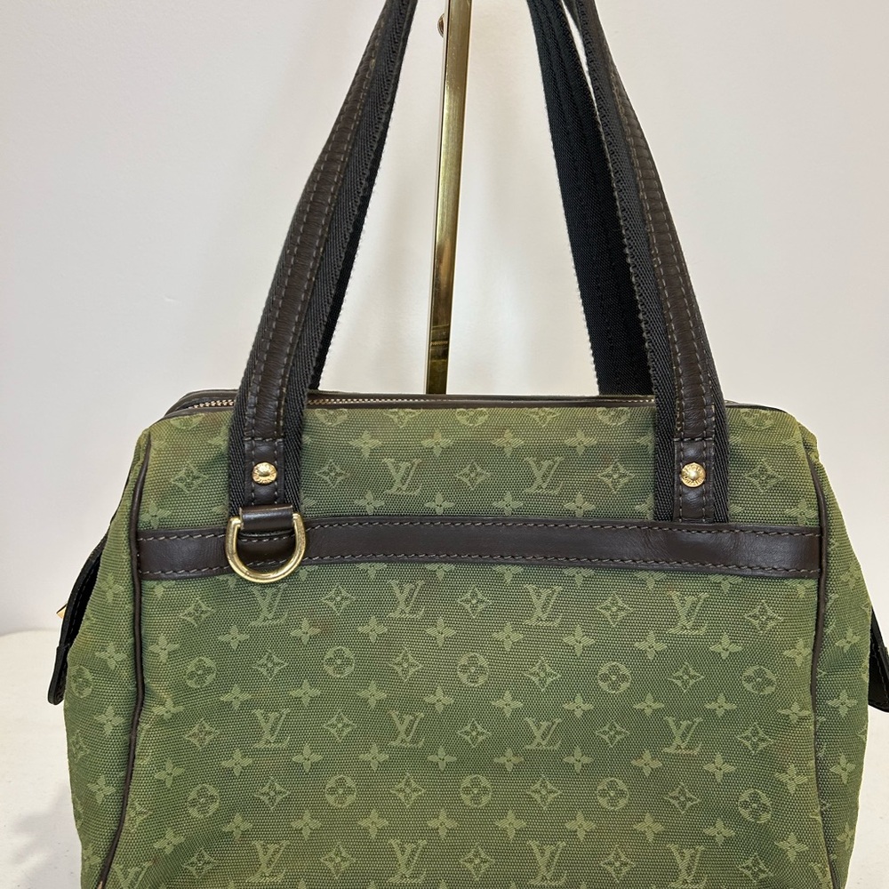 Louis Vuitton Olive Green Monogram Shoulder Bag with Dark Brown Trim - Picture 2 of 8